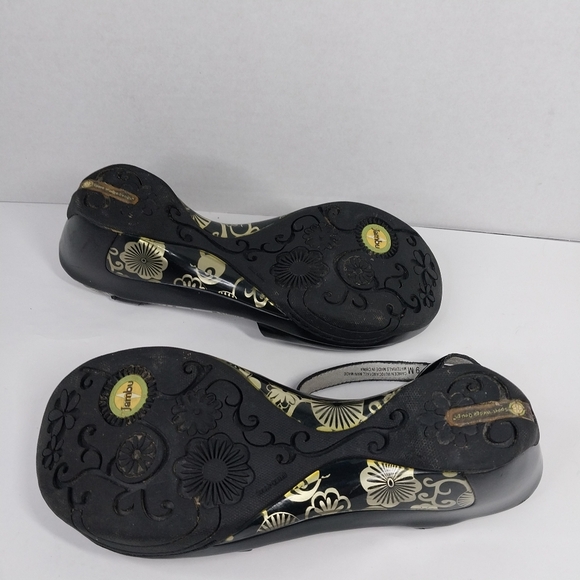 Jambu Sport Wedge Camden Size 9 M Glossy Black T-Strap Sandals Shoes - Picture 13 of 13